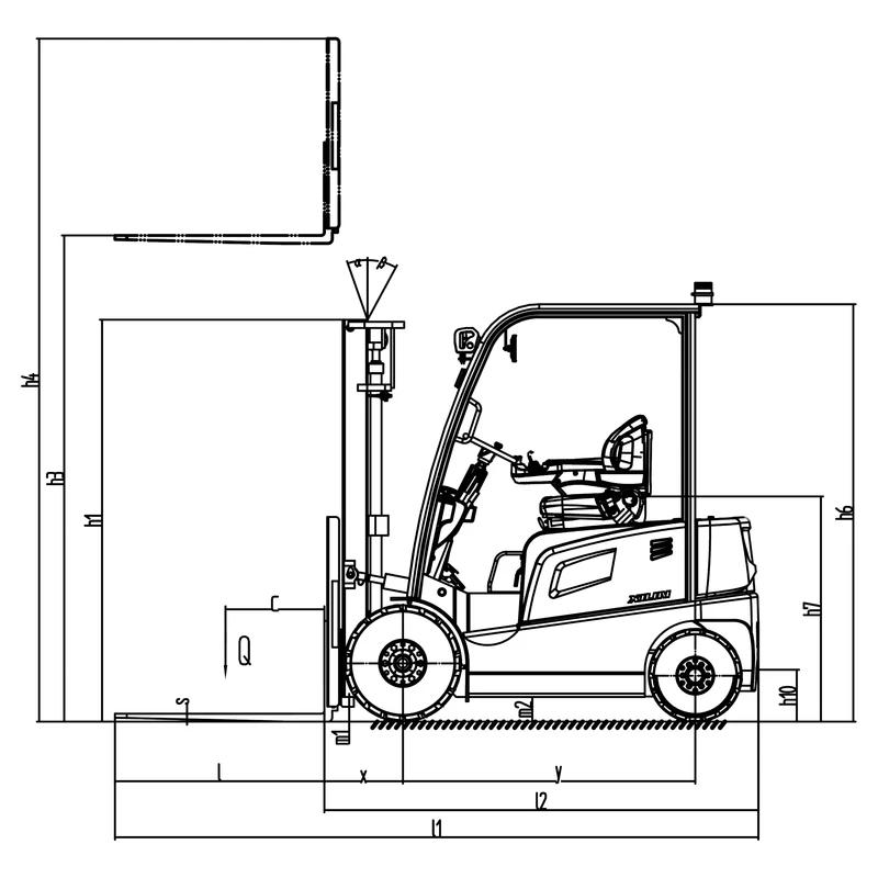 Empilhador elétrico ECV16S-ECV35S com altura de elevação até 6500 mm