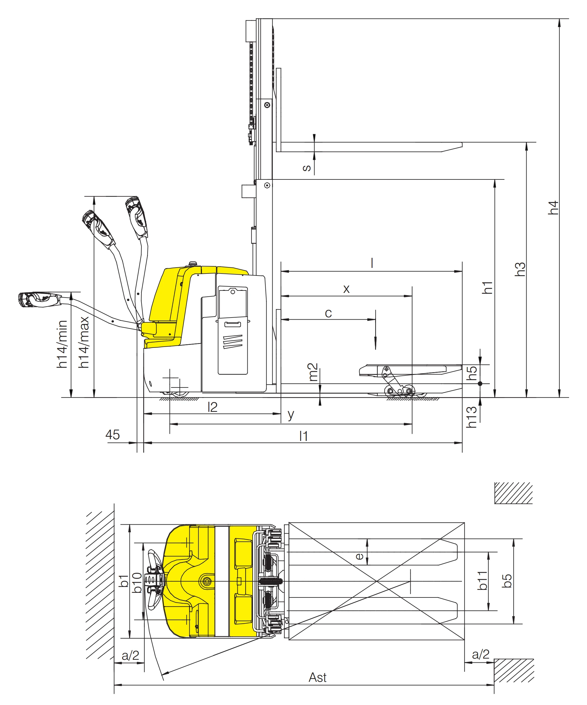 Porta-paletes elétrico para dois paletes de 2000 kg EPV20-I/EPV20LD-I — vista 4