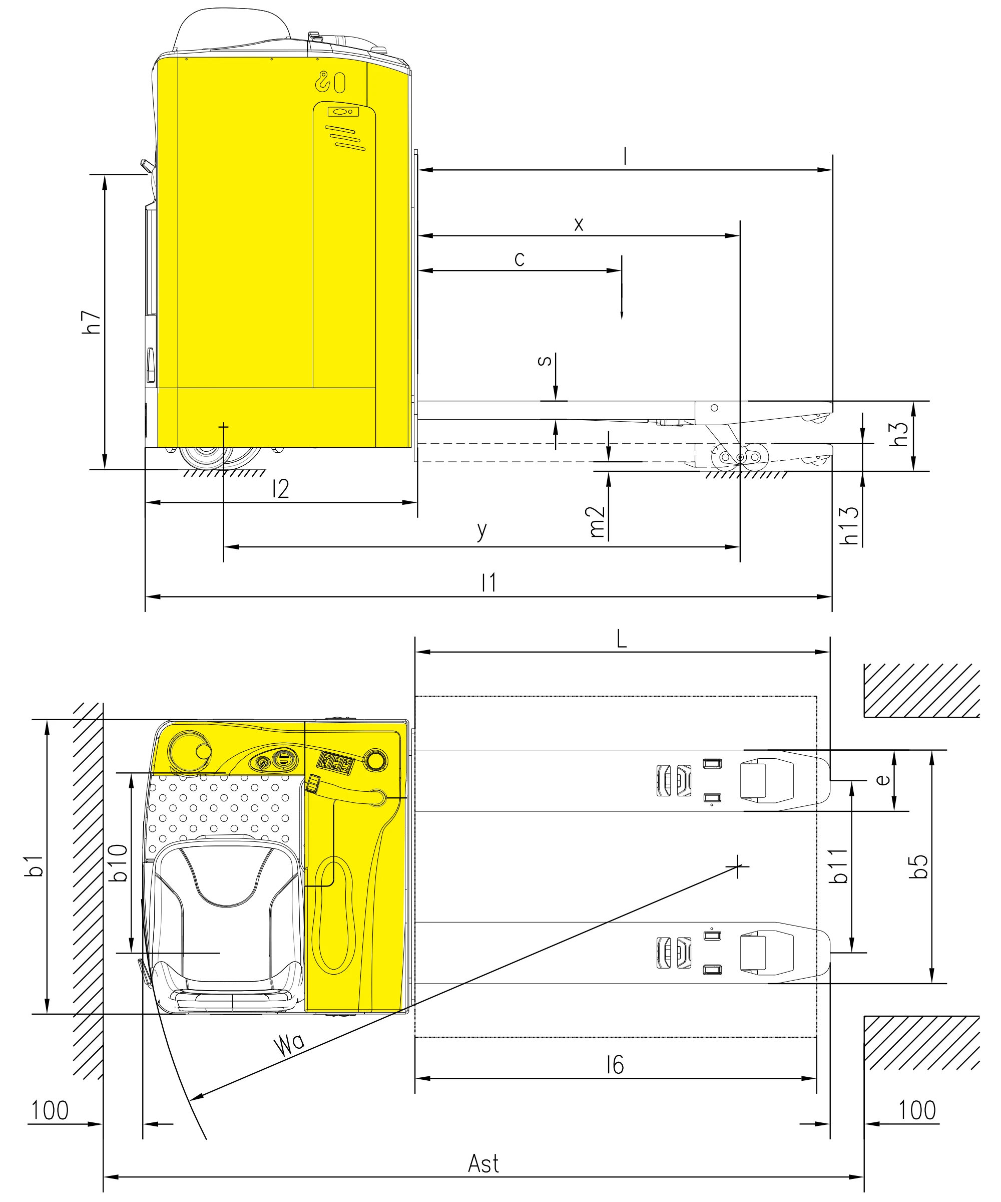 Porta-paletes elétrico EPV20SD/EPV25SD com direção assistida elétrica