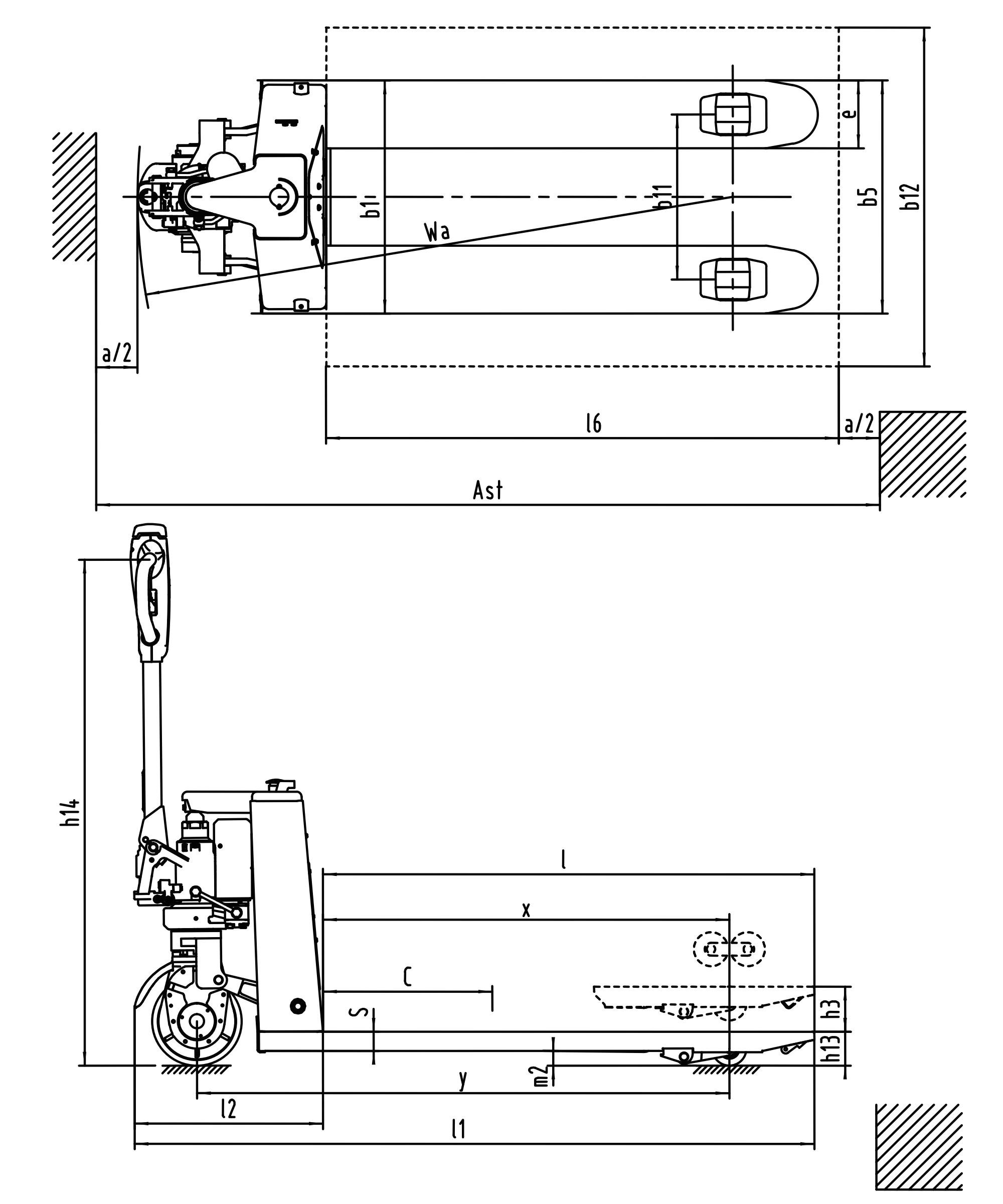Porta-paletes elétrico compacto EPV15 de 1500 kg