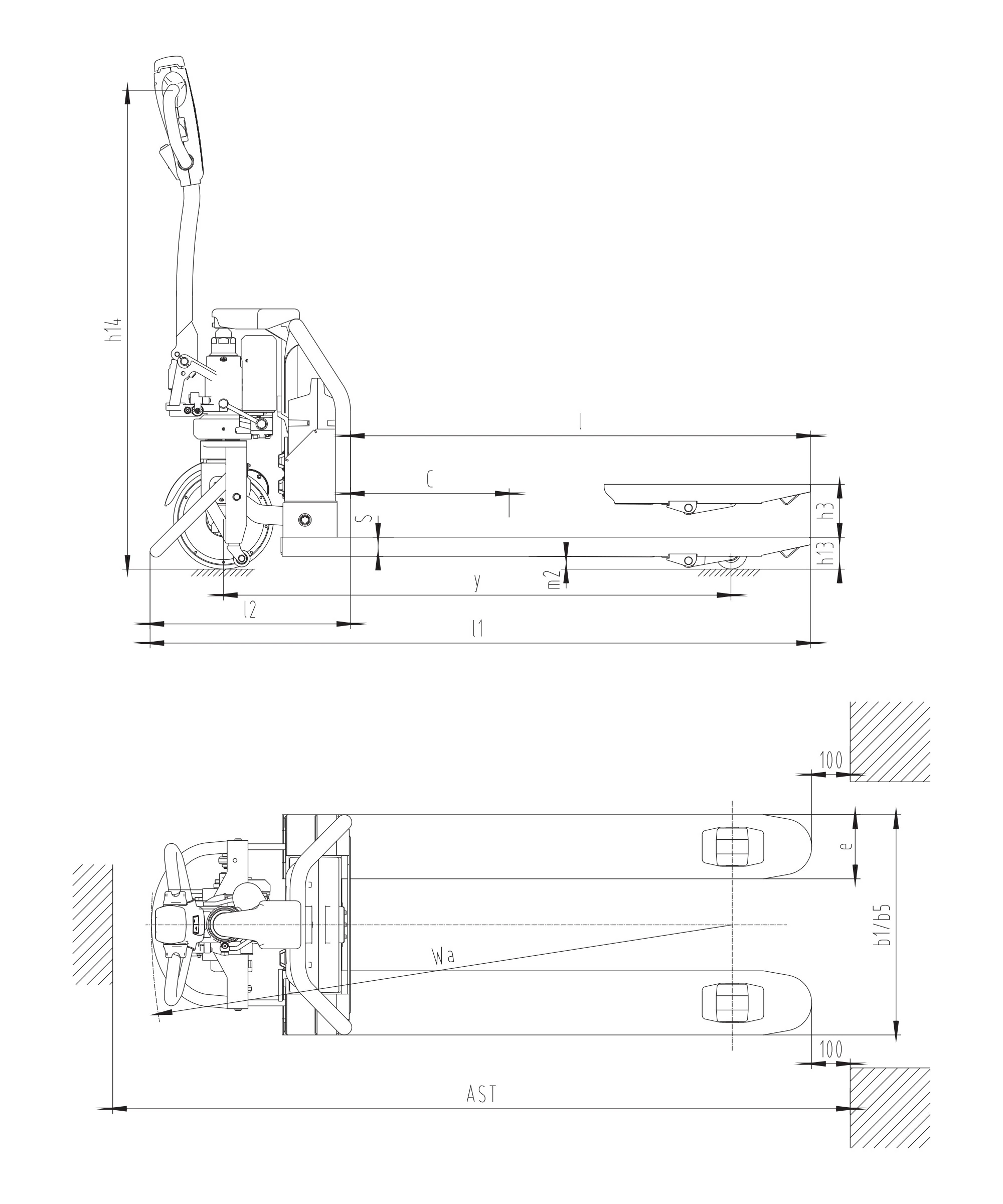 Porta-paletes elétrico EPV15LD-Li com capacidade de 1500 kg