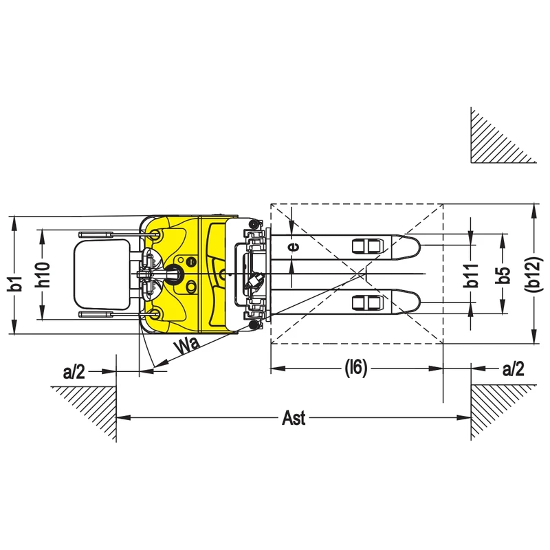 Empilhador elétrico EVV-P com altura de elevação até 5600 mm