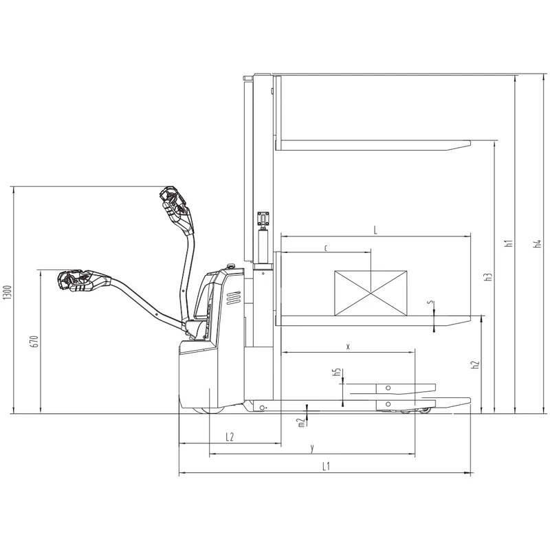Empilhador de duplo nível ESV10-I/ESV12-I com chassis estreito