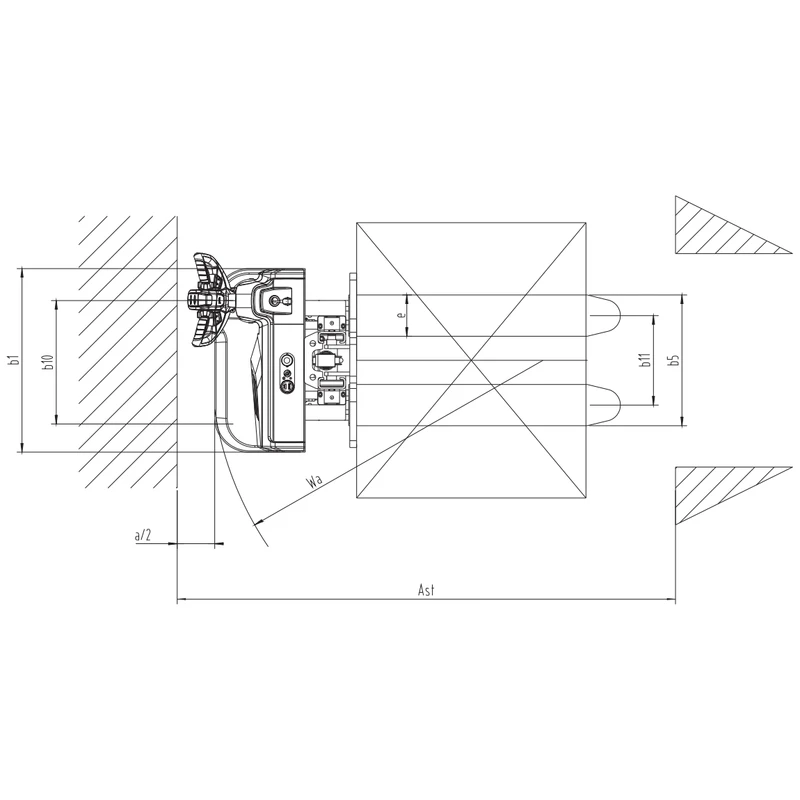 Empilhador elétrico ESV10-I/ESV12-I com altura de elevação de 1600-1950 mm