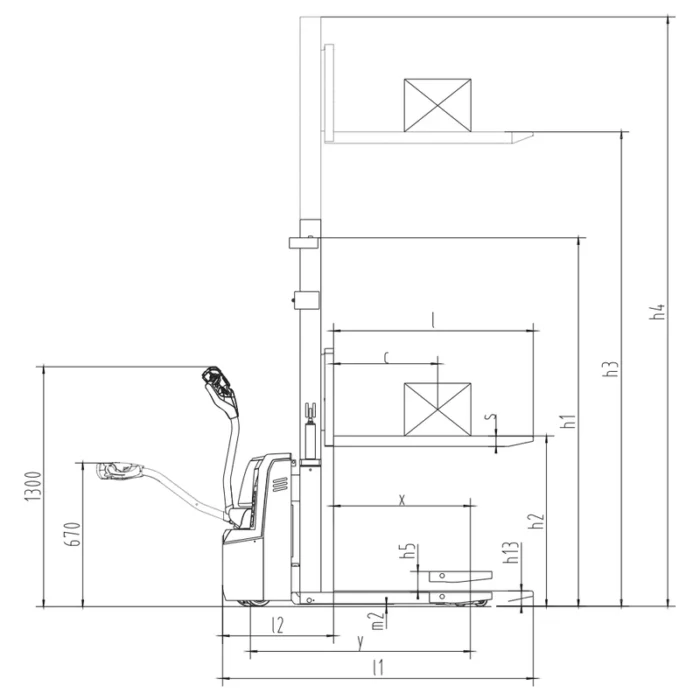 Empilhador elétrico com elevação inicial EVV10B-I/EVV12B-I — vista 2