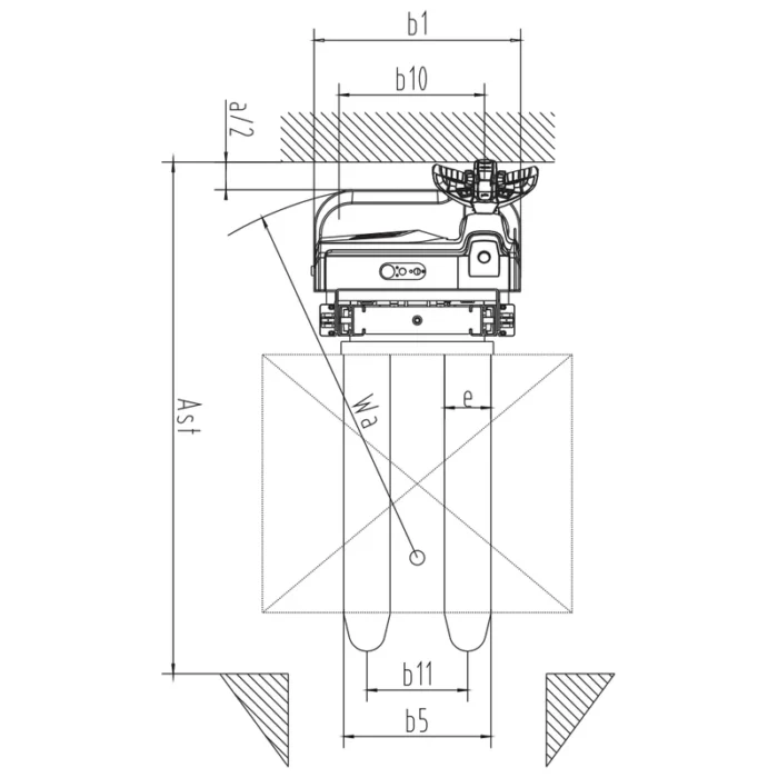 Empilhador elétrico com elevação inicial EVV10B-I/EVV12B-I — vista 3