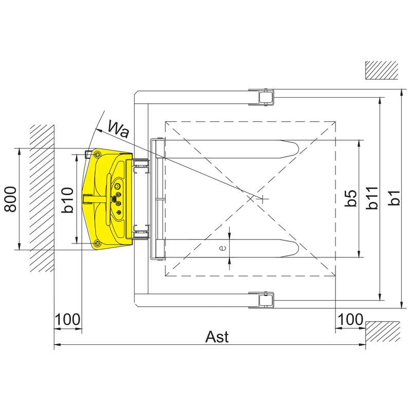Empilhador semielétrico PEVV10-DPV/PEVV15-DPV para paletes fechadas