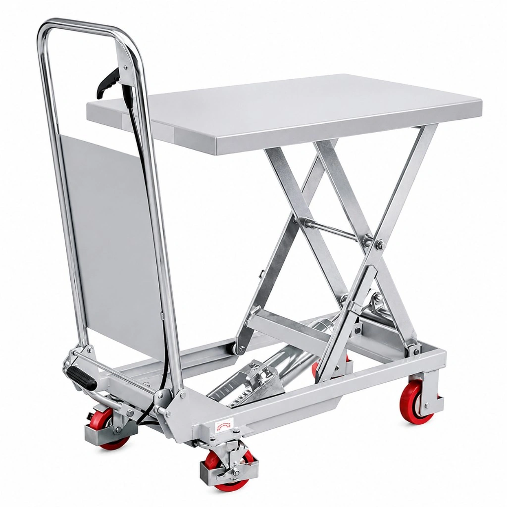 Mesa elevatória móvel em aço inoxidável (MPS150S) 150 kg