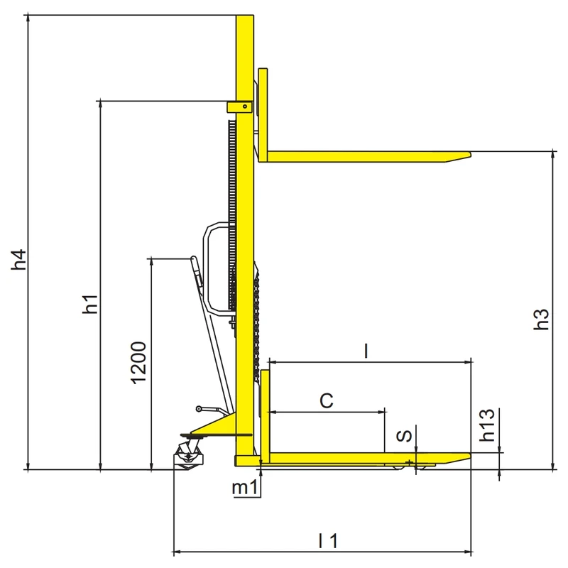 Empilhador manual de elevação elevada RVV1000