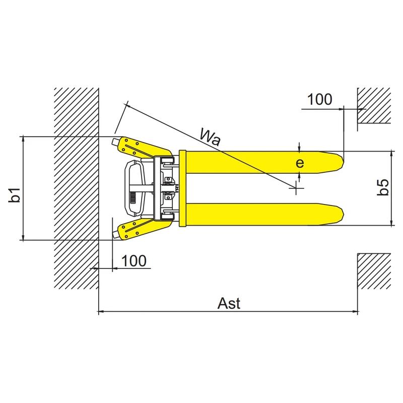 Empilhador manual RVV1000 com grade metálica de proteção