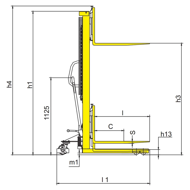 Empilhador manual RVV-KPV para paletes e cargas pesadas