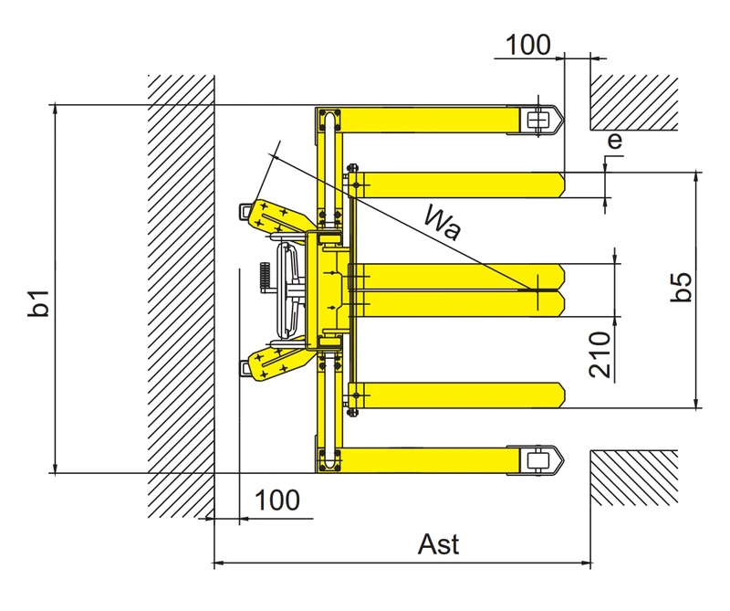 Empilhador manual RVV-DSV para paletes fechadas e não normalizadas