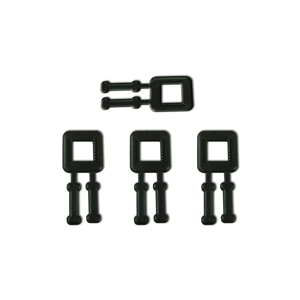 Fivelas de plástico pretas para fita de arquear em PP (BUCKLES-4P) 12 mm