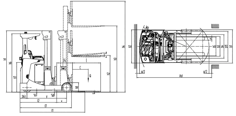 Empilhador retrátil Deluxe REV20D com opções de mastro até 6200 mm