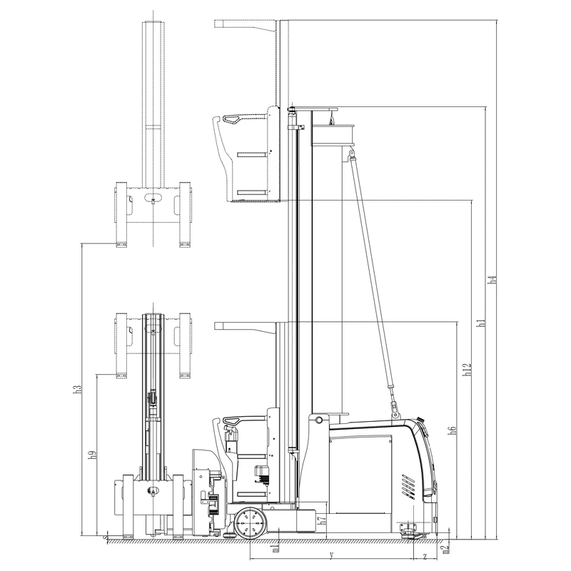 Empilhador REV15TS com altura de elevação até 13000 mm
