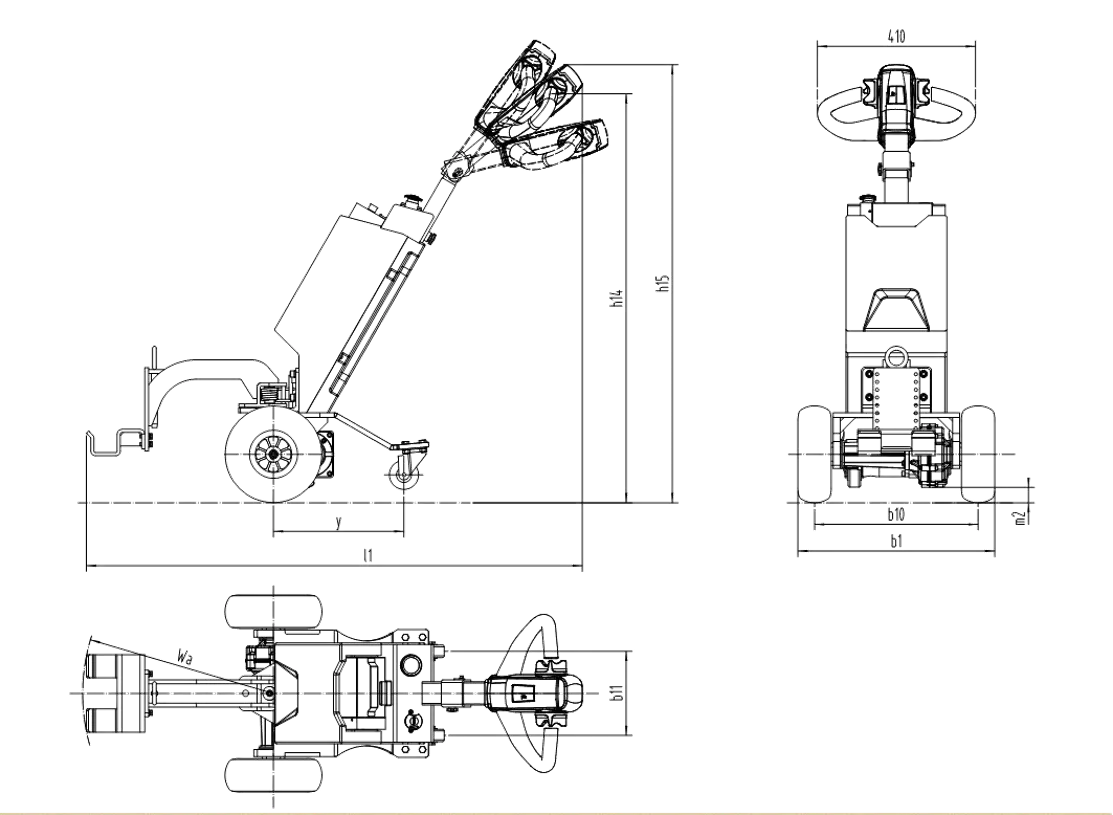 Trator de reboque elétrico de 1000 kg VEV10H-Li — vista 10
